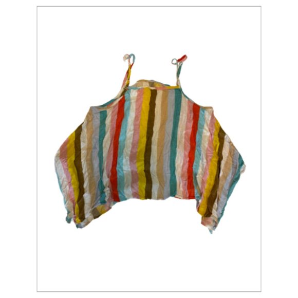 Gently Worn Striped XHILARATION Summer Top Size L (BB0309) - Picture 1 of 1